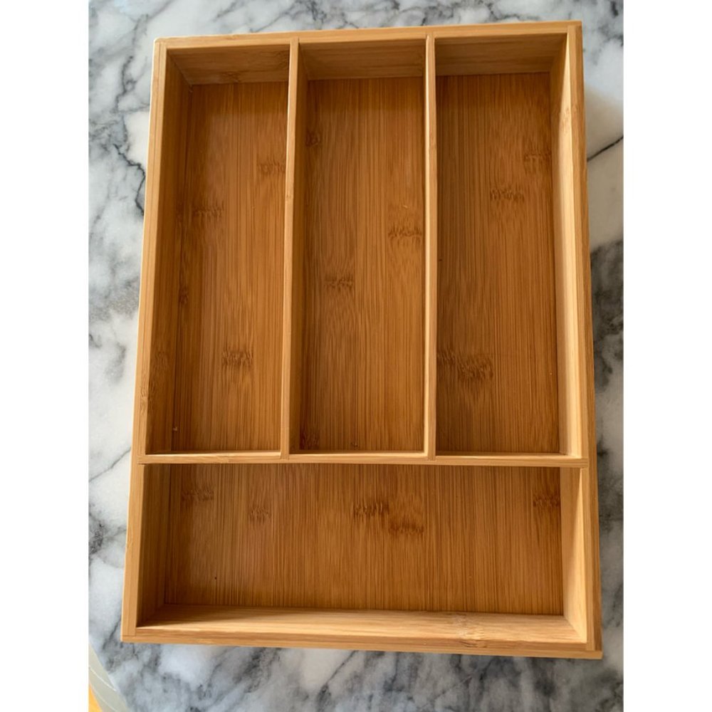 Bamboo Four Compartment Cutlery Tray